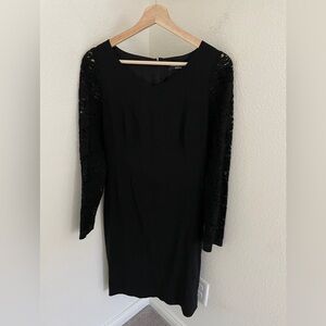 Dolce&Gabbana Staff black 90s pencil fitted lace sleeve Dress whimsigoth